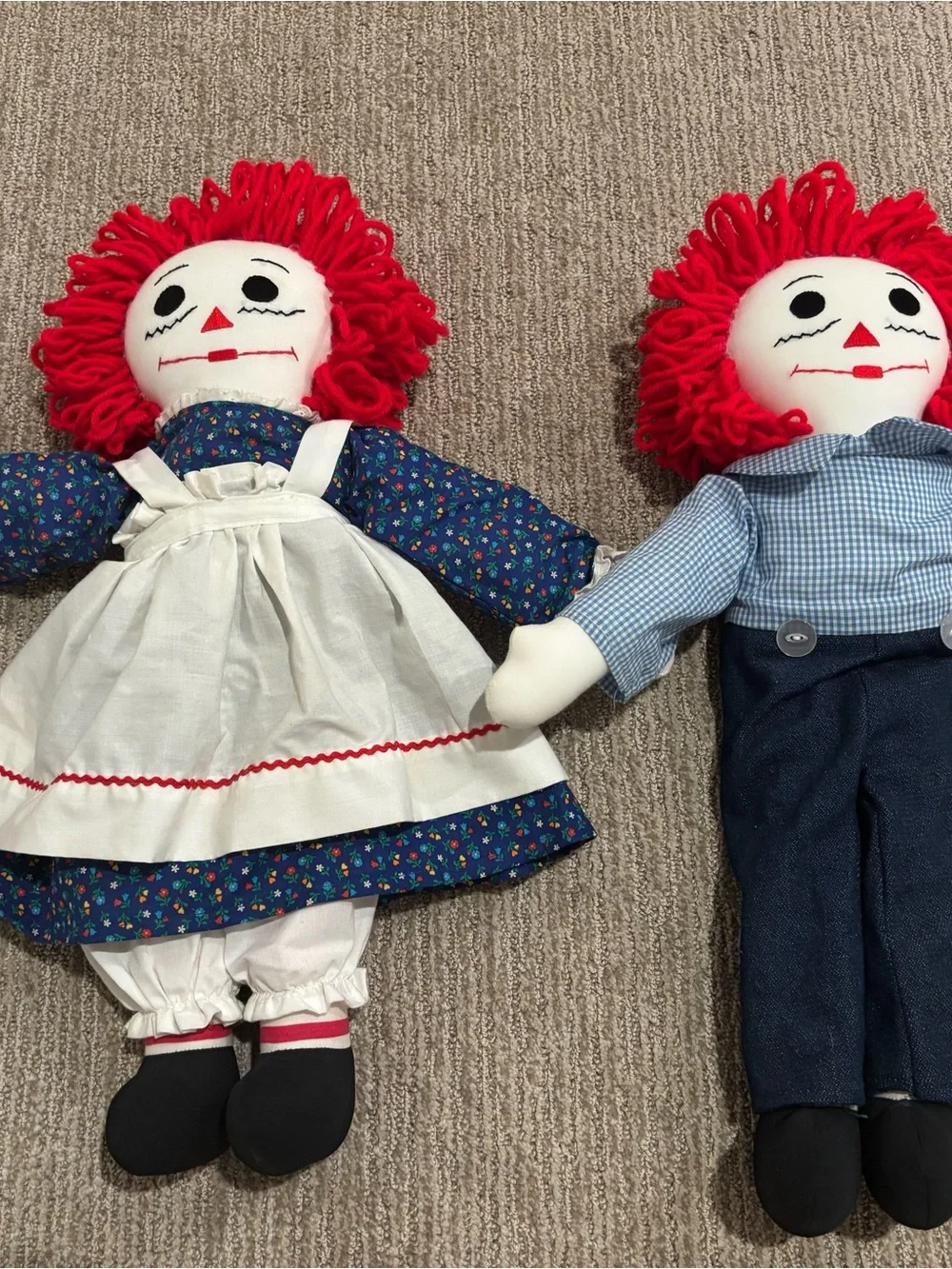 19” Homemade Raggedy Ann and Andy Dolls